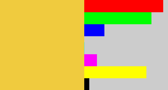 Hex color #f0cb3e - maize