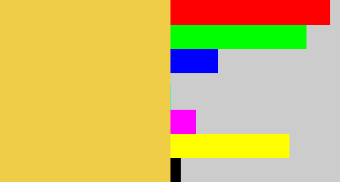 Hex color #f0cd47 - maize