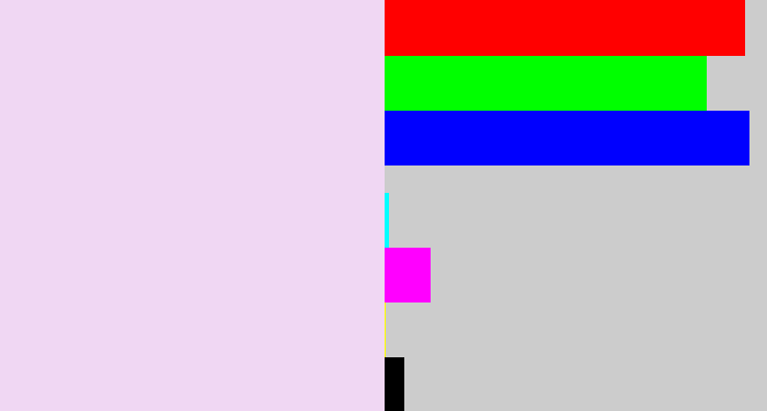 Hex color #f0d7f3 - pale lavender