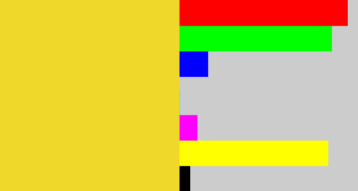 Hex color #f0d82a - sun yellow