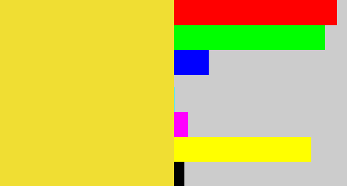 Hex color #f0de33 - sun yellow