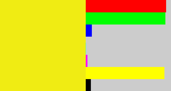 Hex color #f0ec13 - sunny yellow