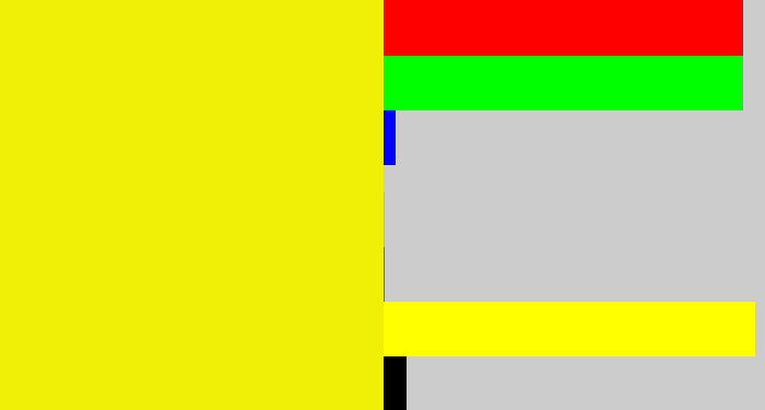 Hex color #f0f007 - bright yellow