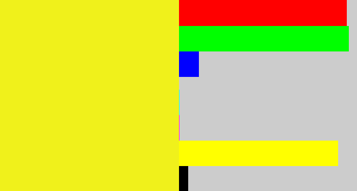 Hex color #f0f11b - sunny yellow