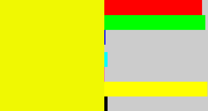 Hex color #f0f802 - bright yellow