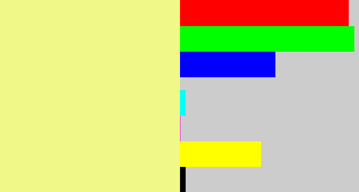 Hex color #f0f888 - yellowish tan