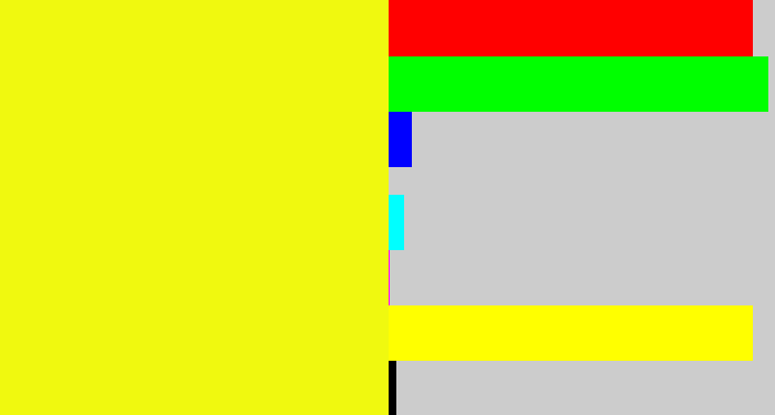 Hex color #f0f90f - yellow
