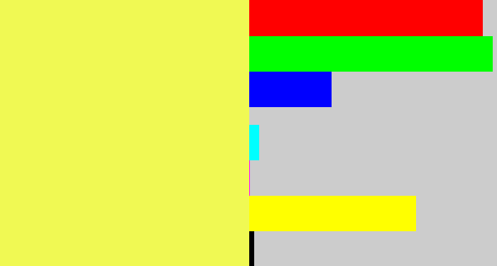 Hex color #f0f953 - banana yellow