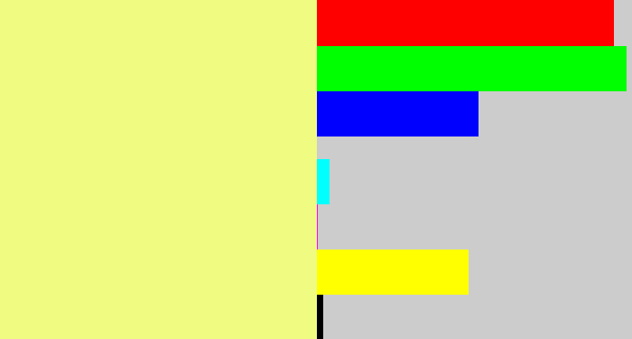 Hex color #f0fb82 - yellowish tan