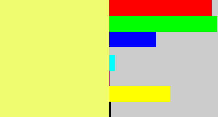 Hex color #f0fc6e - pastel yellow
