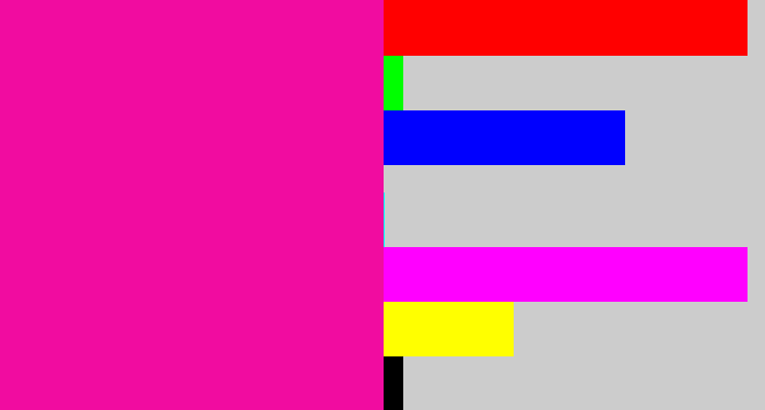 Hex color #f10ca0 - shocking pink