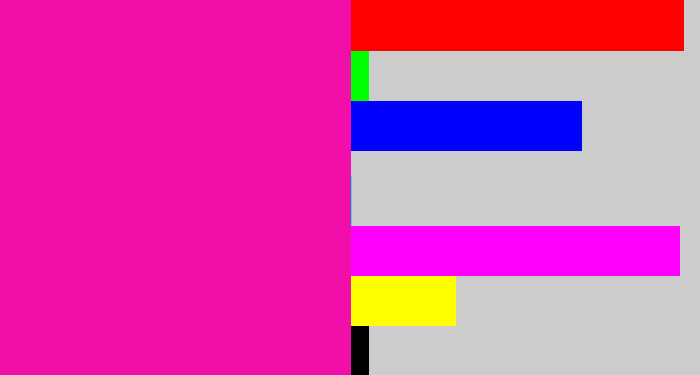 Hex color #f10ea9 - shocking pink