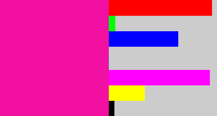 Hex color #f110a2 - shocking pink