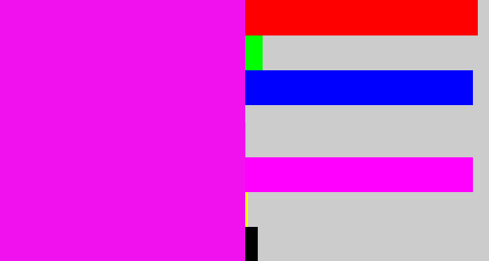Hex color #f111ee - pink/purple