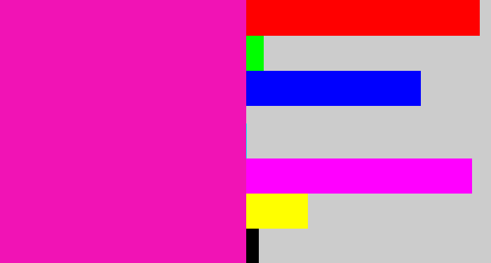 Hex color #f113b5 - bright pink