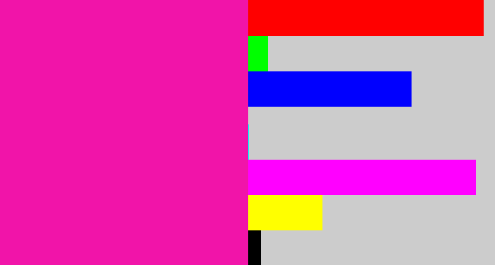 Hex color #f114a9 - shocking pink