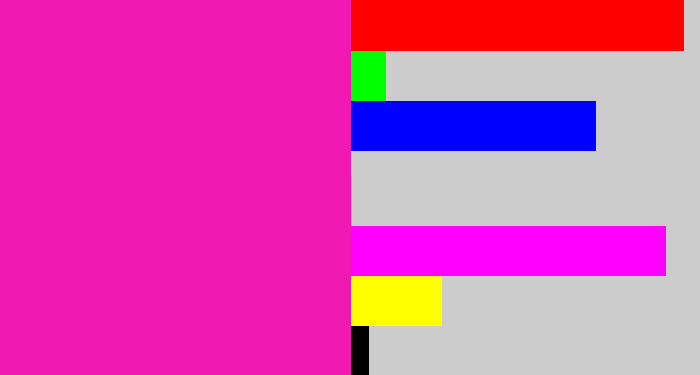 Hex color #f119b3 - bright pink