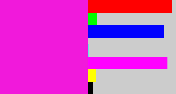 Hex color #f119db - pink/purple