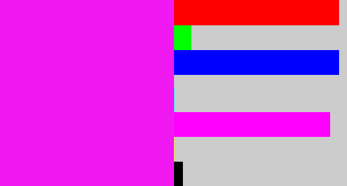 Hex color #f119f2 - pink/purple