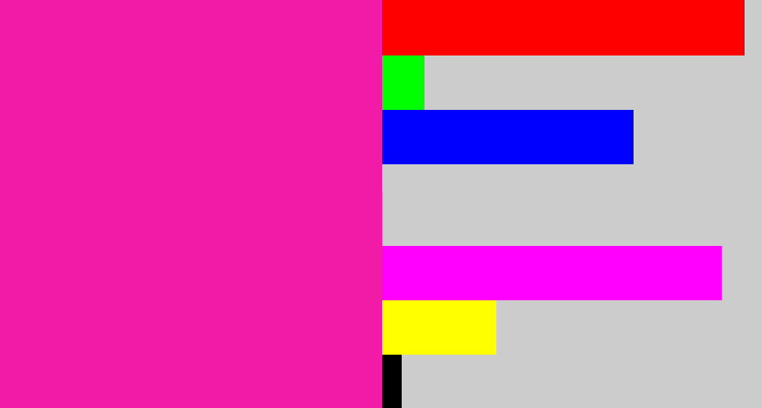 Hex color #f11ba8 - shocking pink