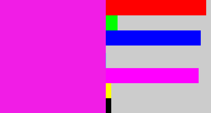 Hex color #f11de6 - pink/purple