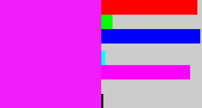 Hex color #f11dfa - pink/purple