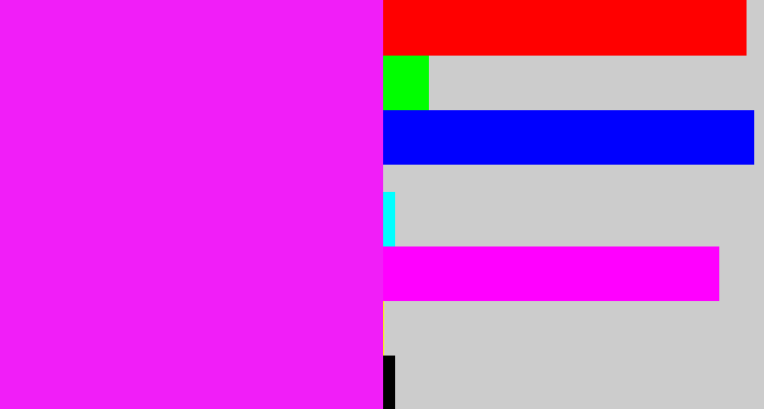 Hex color #f11ef8 - pink/purple