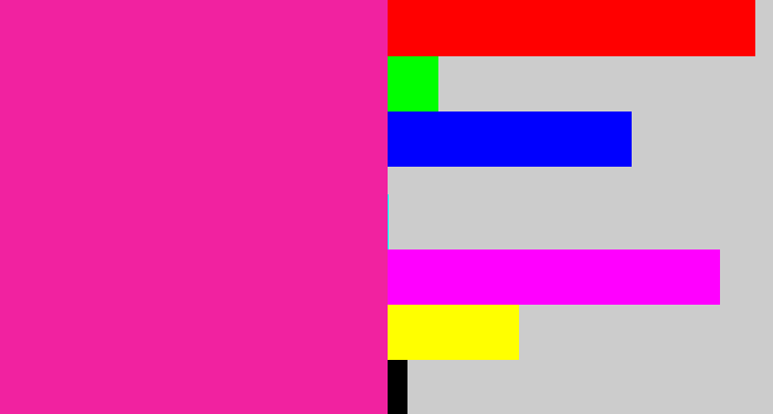 Hex color #f122a0 - shocking pink