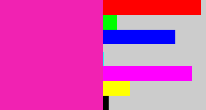 Hex color #f122b2 - bright pink