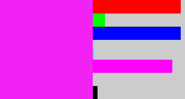 Hex color #f122f3 - pink/purple