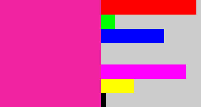 Hex color #f123a1 - shocking pink