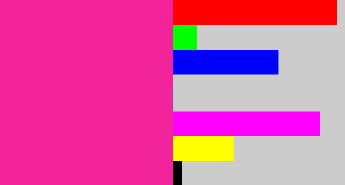 Hex color #f1249c - shocking pink