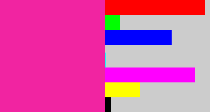 Hex color #f124a1 - shocking pink