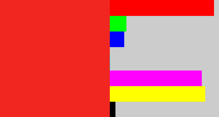 Hex color #f12620 - vermillion