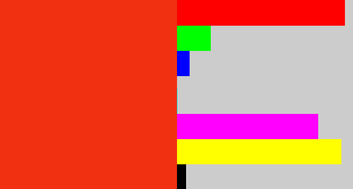 Hex color #f13012 - vermillion