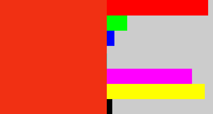 Hex color #f13013 - vermillion