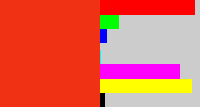 Hex color #f13113 - vermillion