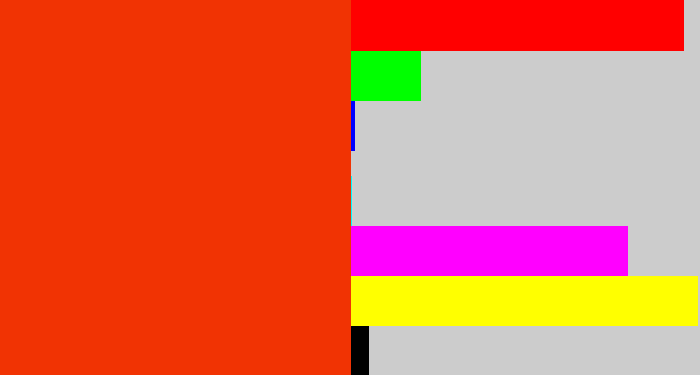 Hex color #f13303 - orangish red