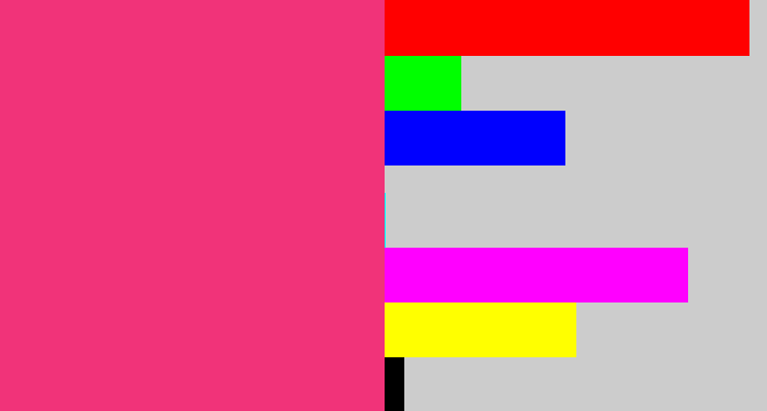Hex color #f13379 - darkish pink
