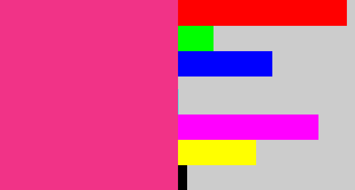Hex color #f13387 - darkish pink