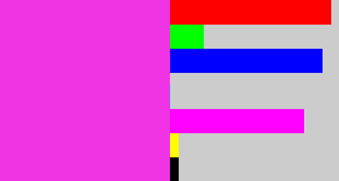 Hex color #f133e6 - pink/purple