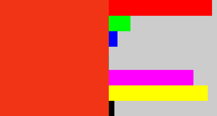 Hex color #f13415 - vermillion
