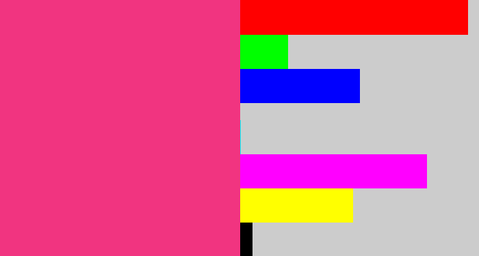 Hex color #f13480 - darkish pink