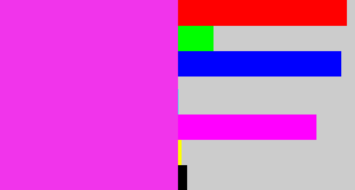 Hex color #f134eb - pink/purple