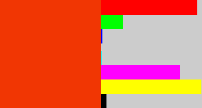 Hex color #f13603 - orangish red