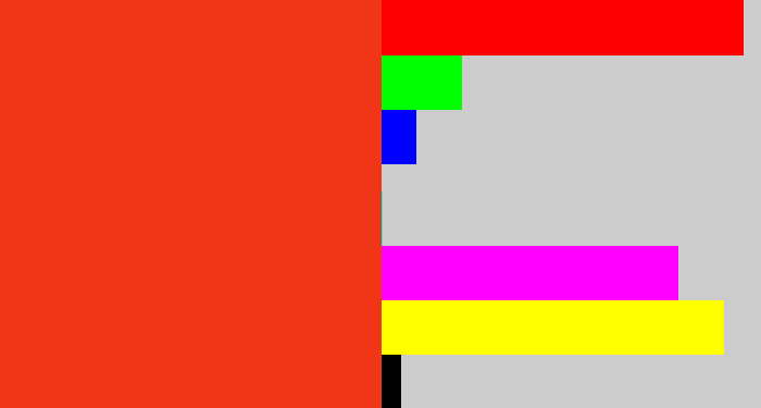 Hex color #f13617 - vermillion