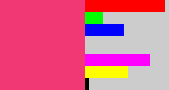 Hex color #f13875 - darkish pink