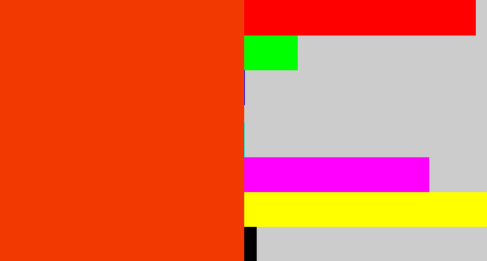 Hex color #f13901 - orangish red