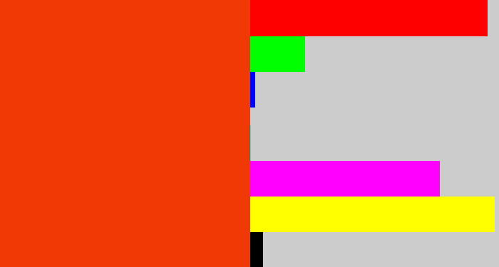 Hex color #f13905 - orangish red