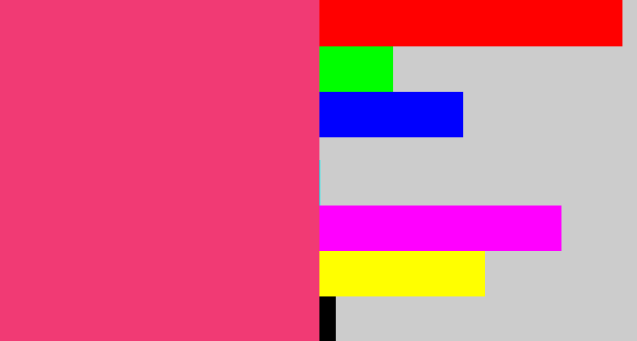 Hex color #f13a74 - darkish pink